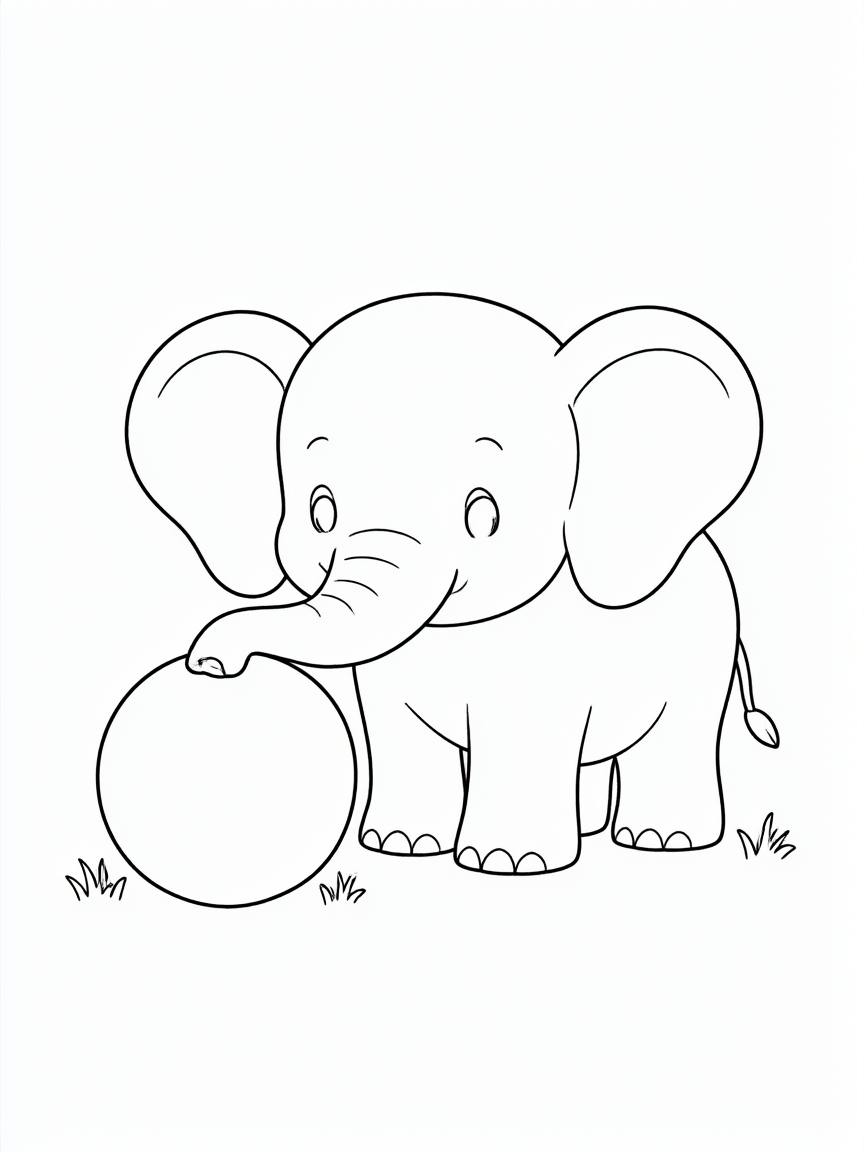 Elefantino: disegno da colorare
