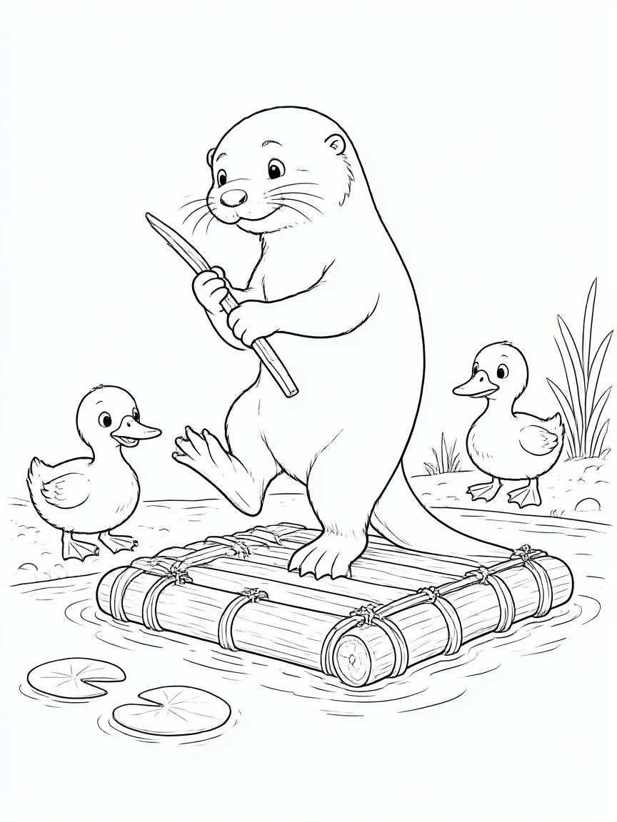 Lontra: disegno da colorare